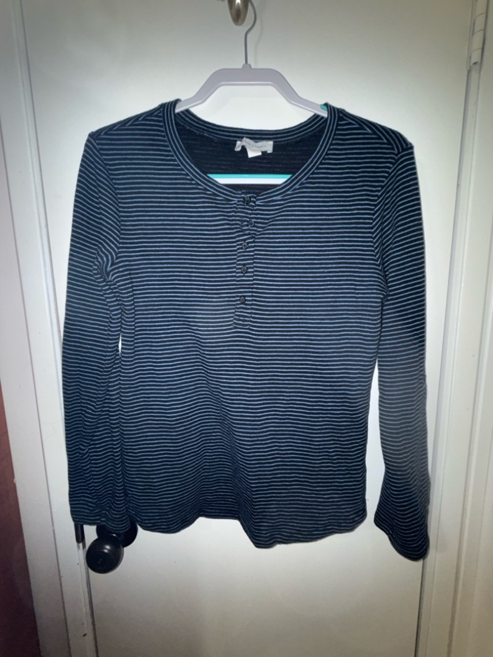 Vintage America Navy & Light Blue Striped Henley